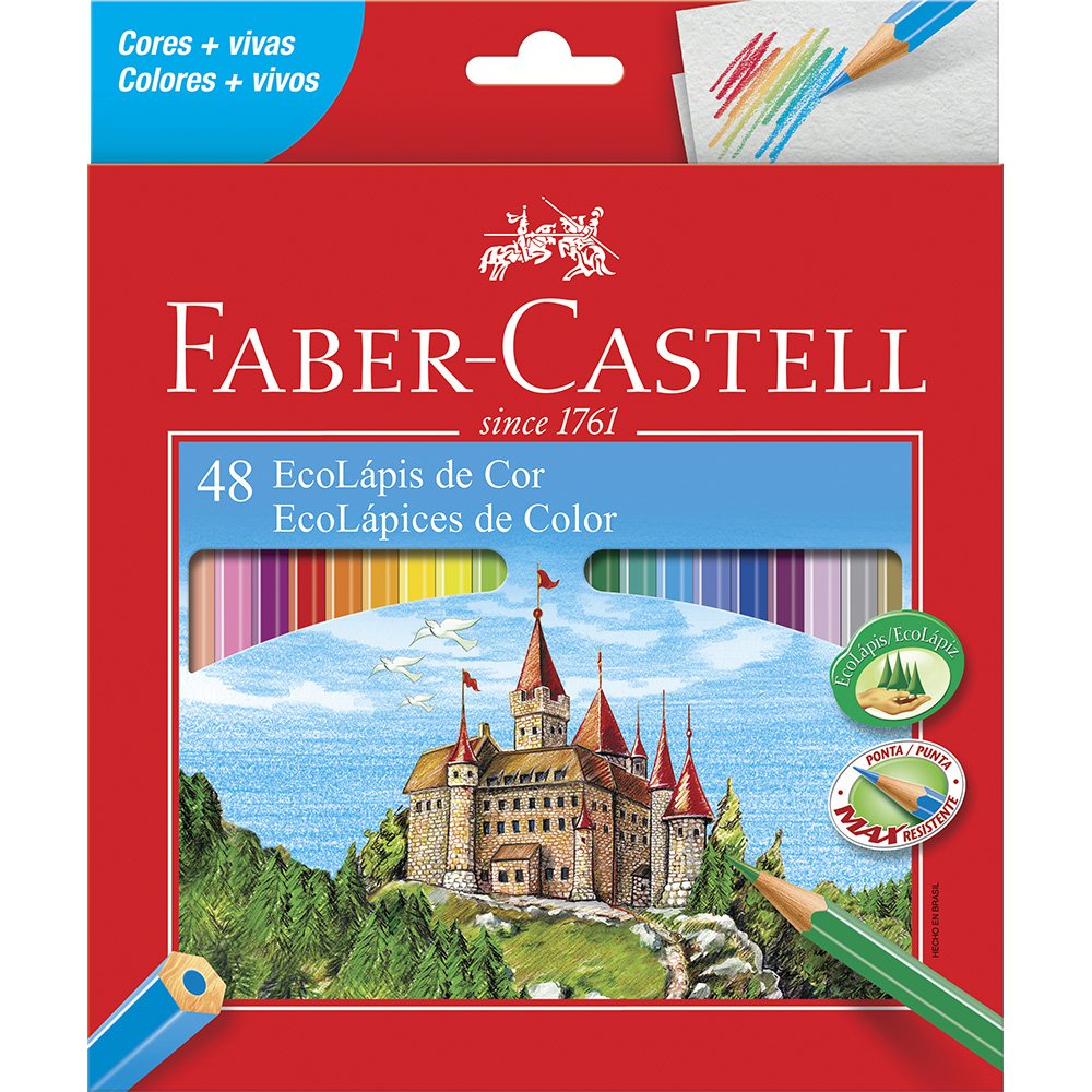 Lápis De Cor Faber Castell Max Resistente Ecolapis ENVIO RÁPIDO em Oferta na Shopee