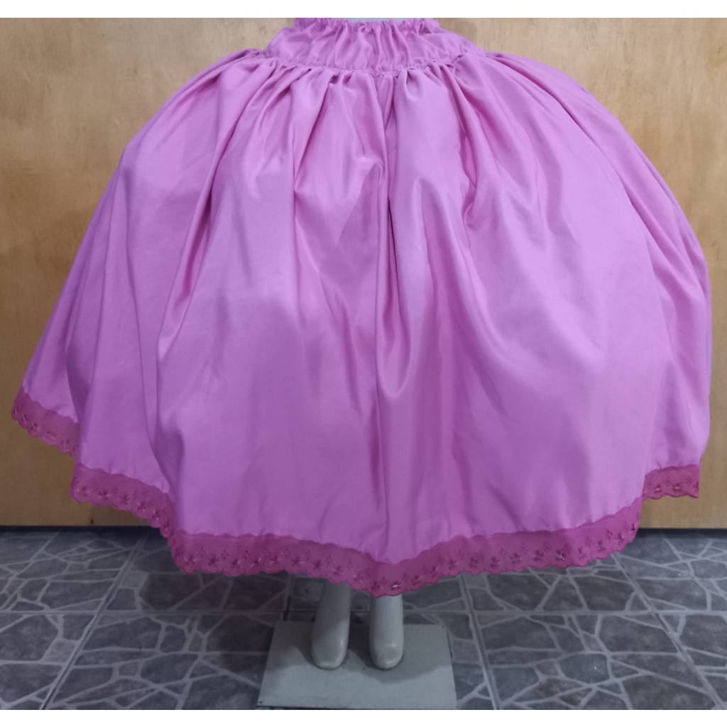 SAIA DE MICROFIBRA  ROSA CLARO COM BORDADO INGLÊS - UMBANDA E CANDOMBLÉ