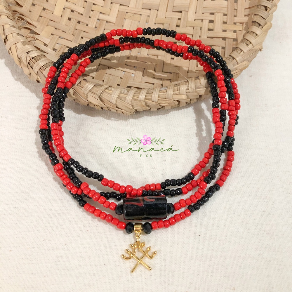 Guia de Exu Pombagira Proteção Fio de Contas Colar Umbanda Candomblé Pombogira Pomba Gira Pombo Gira Mulambo Padilha