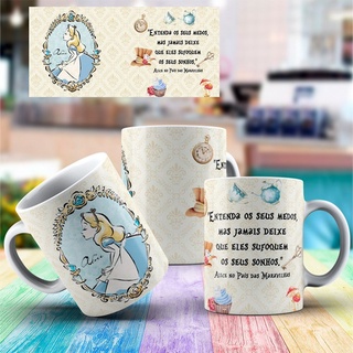 Caneca Porcelana Personalizada Alice No Pais Das Maravilhas