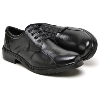 Sapato Social Militar Preto Em Couro Legitimo Confortavel Solado Costurado em Oferta na Shopee