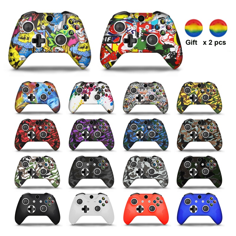 Para Xbox Um Joystick Fino Camuflagem Thumb Silicone Suave Capa Protetora Controlador
