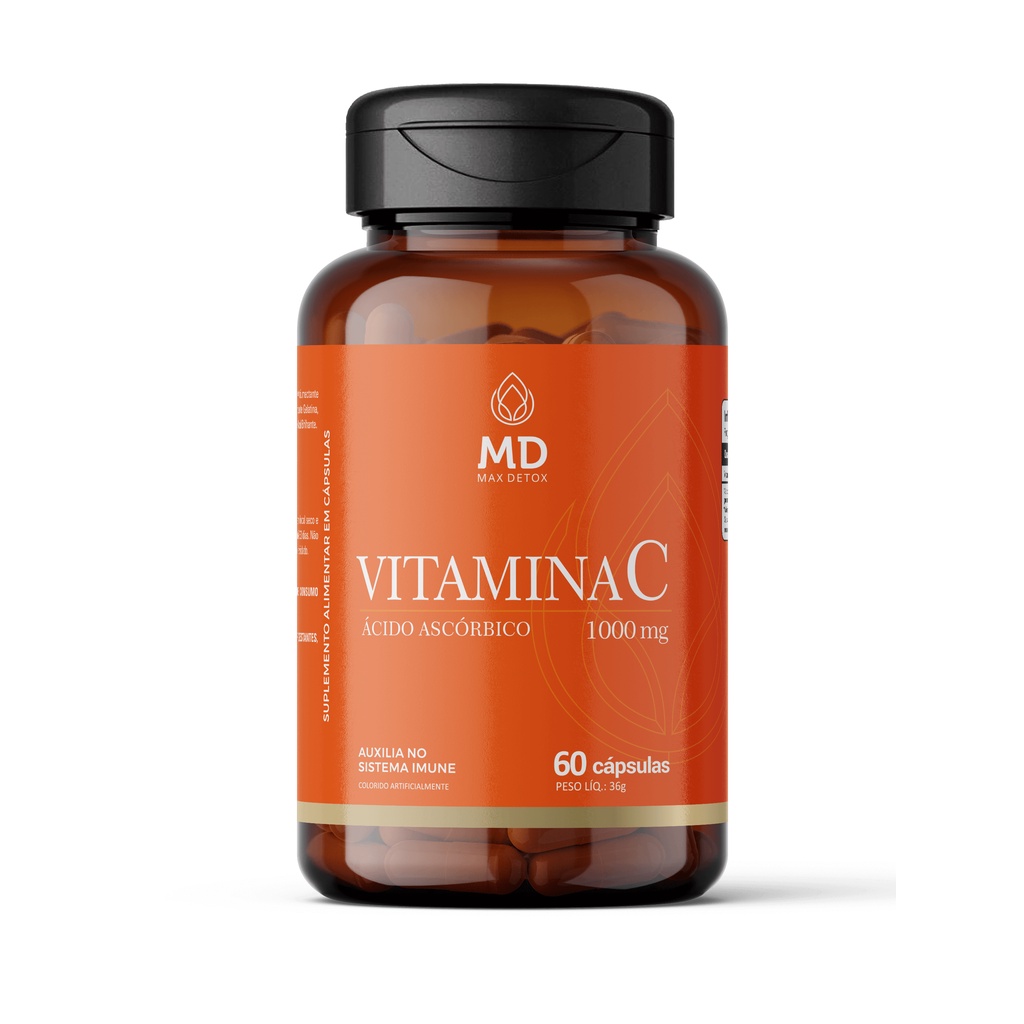 Vitamina C Ácido Ascórbico 1000mg 60 Cápsulas Max Detox