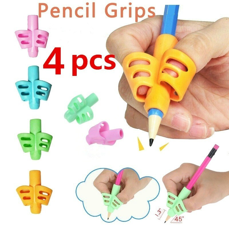 Dois dedos Grip Silicone Porta-lápis Corretor ferramenta de escrita aprendizado das crianças 