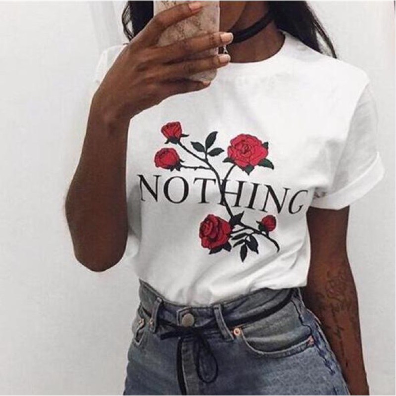 camiseta nothing rosas Flores tumblr pinterest vintage aesthetic