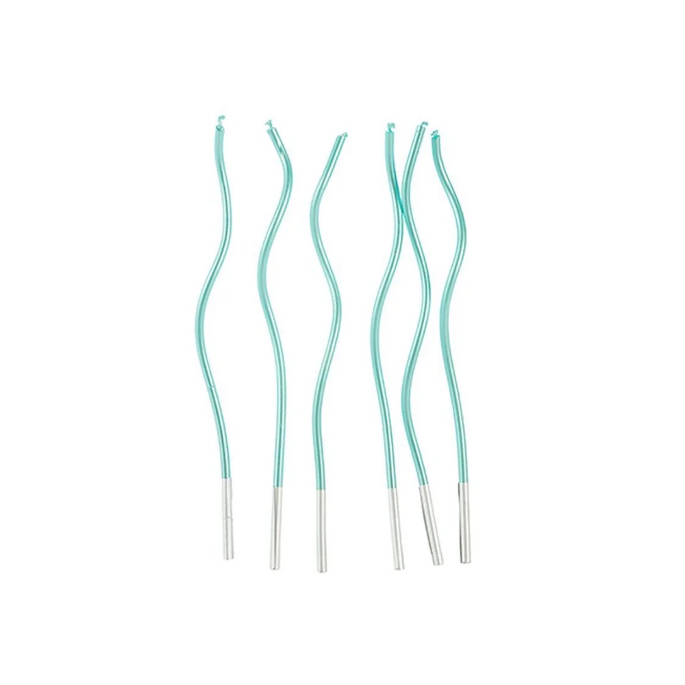 Vela Espiral Azul Metalizada 17 cm - 1 unidade Pct. c/ 6 unds. - Silver Festas - Rizzo