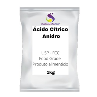 Acido Citrico Pó 1 Kg 100% Puro Alimenticio Usp Fcc em Oferta na Shopee