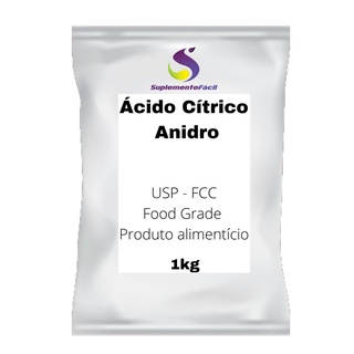Acido Citrico Pó 1 Kg 100% Puro Alimenticio Usp Fcc