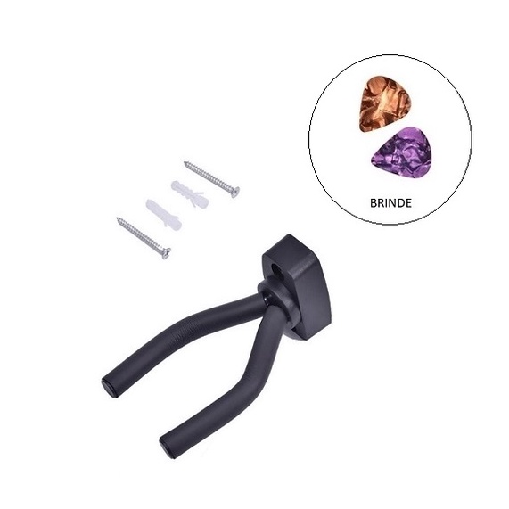 Suporte de Parede Violão Cavaquinho Ukulele Guitarra Violino + 2 Palhetas