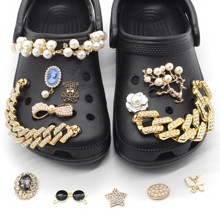 Jibz Sapato Encanta Croc Pearl Clogs Pulseiras Acessórios , Fivela Metálica De Alta Qualidade Para Sapatos .