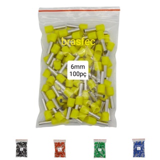 Terminais Elétricos Ilhós Tubular 6mm 100 Pç