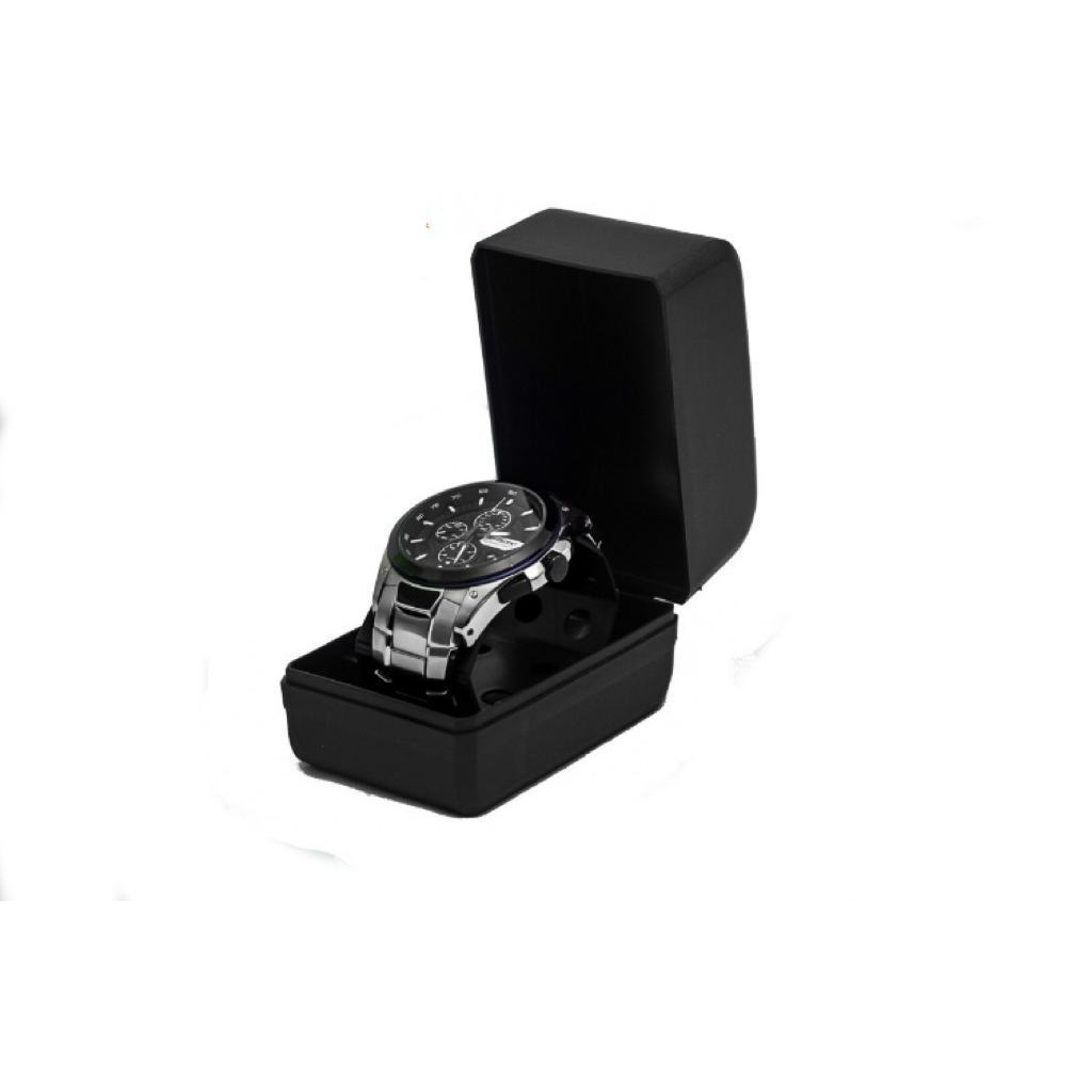 Kit 5 Caixinhas para Relógio Estojo Preto com Suporte Interno e Tampa Plástico