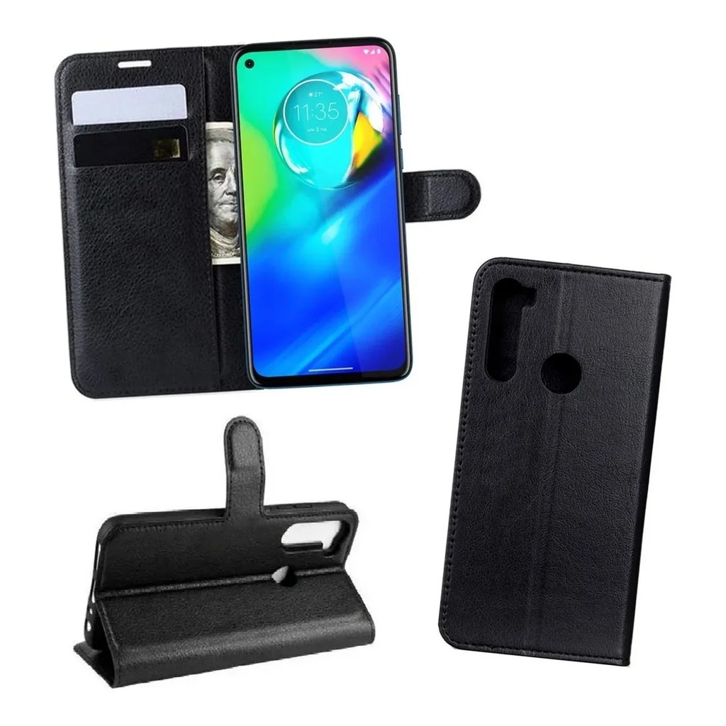 Capa capinha carteira couro motorola moto g8 power case flip premium
