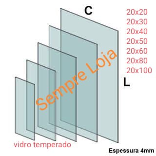 Vidro Para Balcão Modulado Temperado 4 Mm ESCOLHA O TAMANHO!