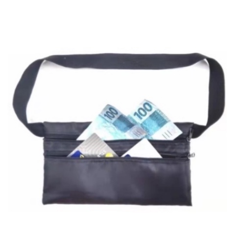 Doleira Pochete Porta Dolar Escondido Celular Anti-furto Preta