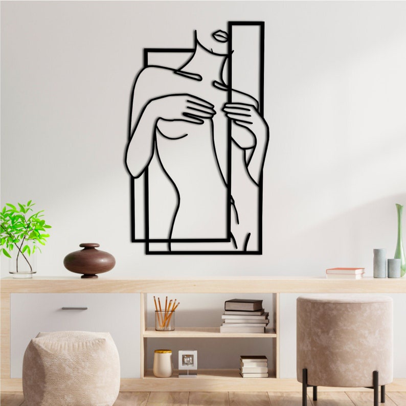 Quadro Decorativo Mulher Curvas Femininas Delicadas Aplique De Parede Vazado Decoração Sala 3613