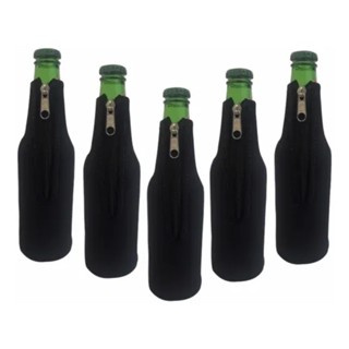 kit 5 Porta Long Neck Com Zíper Preto Térmico em Oferta na Shopee
