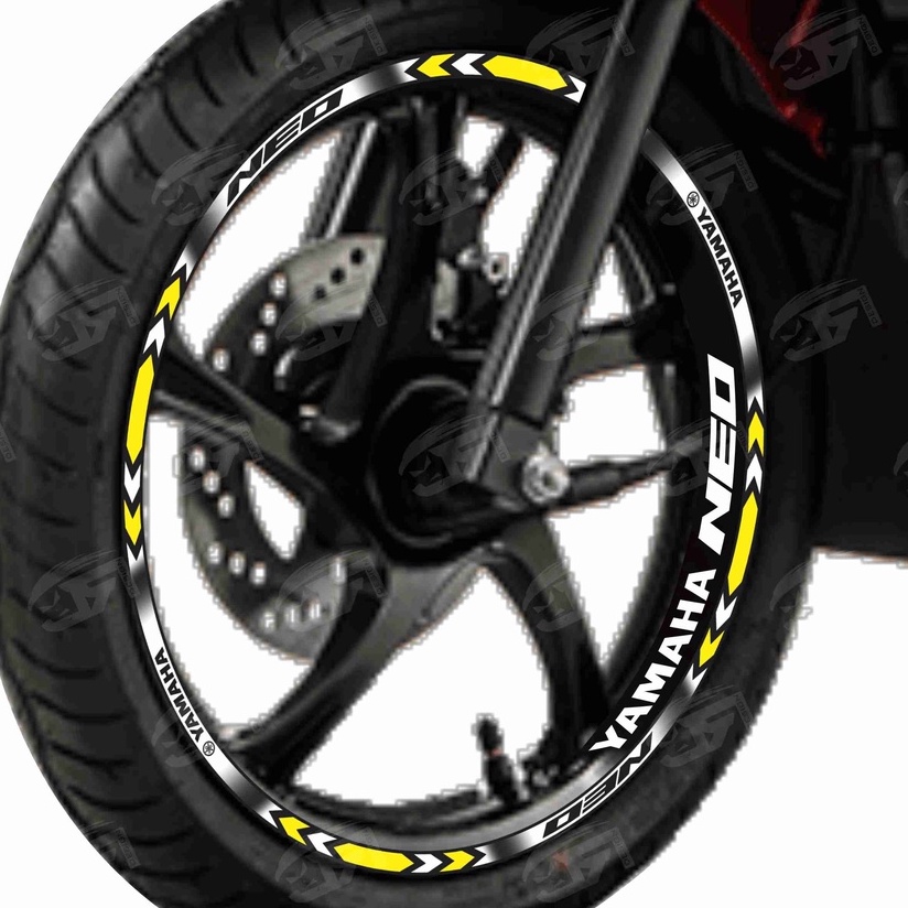 Adesivo Friso Refletivo Roda Moto Yamaha Neo 125 + Adesivos Internos M01 amarelo
