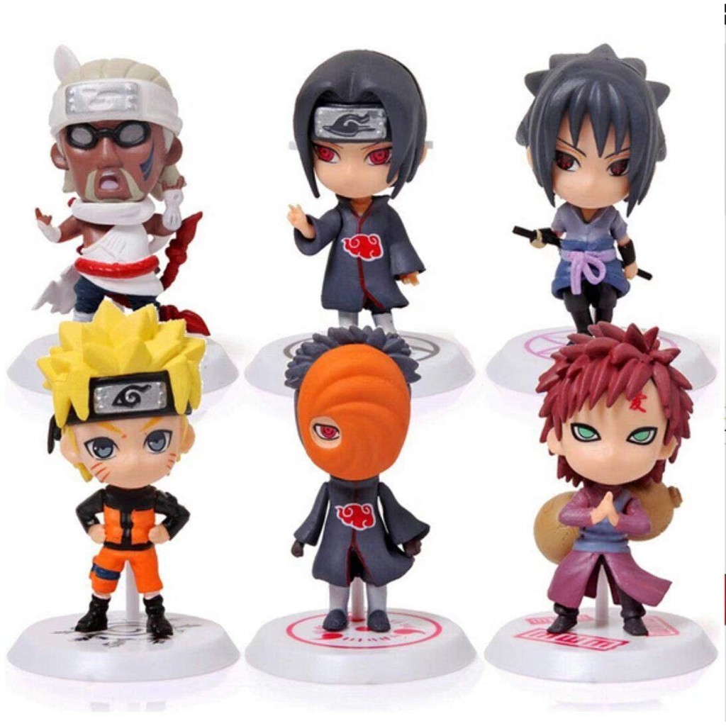 Coleção 6 Bonecos Do Naruto Sasuke Itachi Uchiha Killer Bee Obito Uchiha  Gaara
