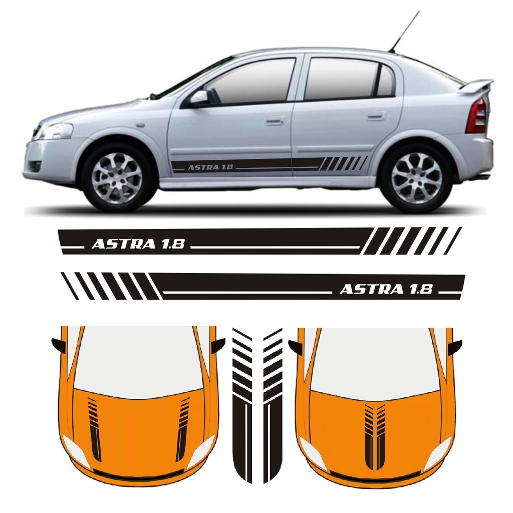 Adesivo Lateral Para Chevrolet Astra 1.8 Faixa As18 E C2 Capô Fita Colante Adesiva Tuning
