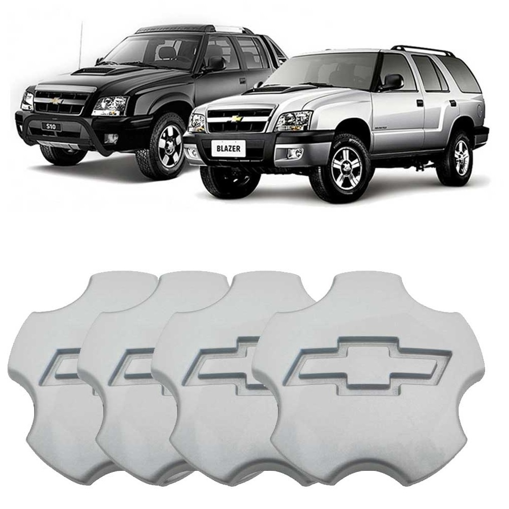Jogo 4 Calotas Central Miolo Roda S10 /blazer 2003 A 2008 Kit2095 em Oferta na Shopee