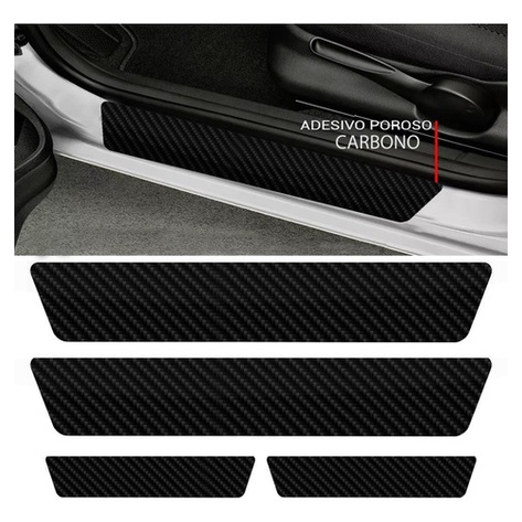 Kit Adesivo Protetor Fibra Carbono De Porta Ford New Fiesta