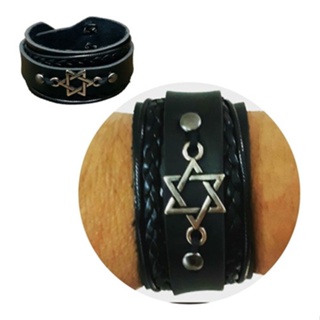 Pulseira Bracelete De Couro Estilo Judaica Magen Davi em Oferta na Shopee