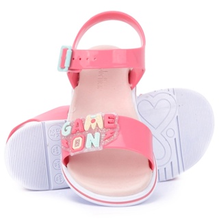 Sandália Papete Infantil Feminina  WorldColors  Manu  - Coral Pitaya em Oferta na Shopee
