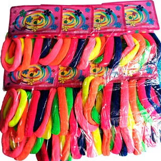 KiT 72 Xuxinha rabico feminino para cabelo 6cm preto/colorido
