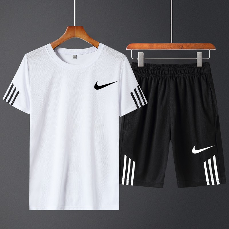 Conjunto Nike de Camisa de Gola Redonda Shorts Masculino Esportivo/Casual |  Shopee Brasil
