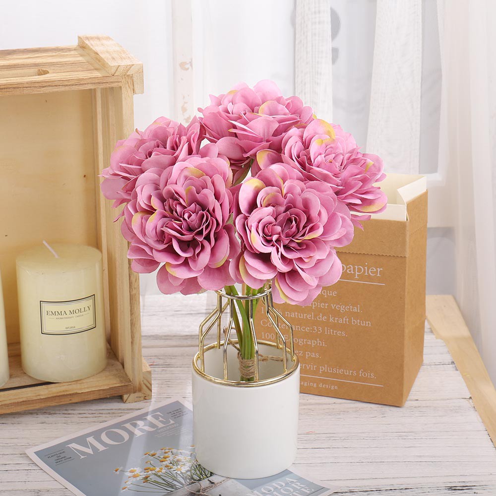 5 Simulação PCS Hydrangea Bouquet Decoração Sala De Casamento Flores  Artificiais Falsas Poney Rose Plástico | Shopee Brasil