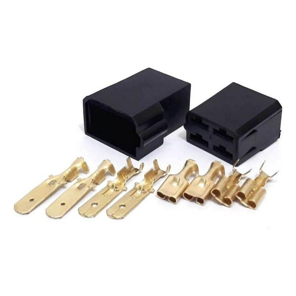 Conector Automotivo 4 Vias Com Terminais Permak Kit com 10 Peças
