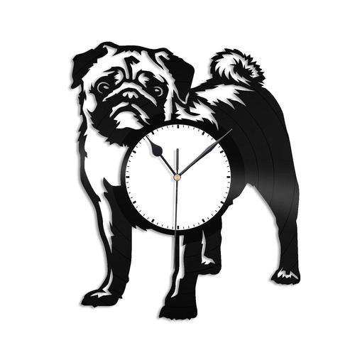 Cachorro Pug - Relógio Disco De Vinil Decoração