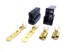 30 Kits Conector 2 Vias com Terminais de 6,3mm Plug Caixa