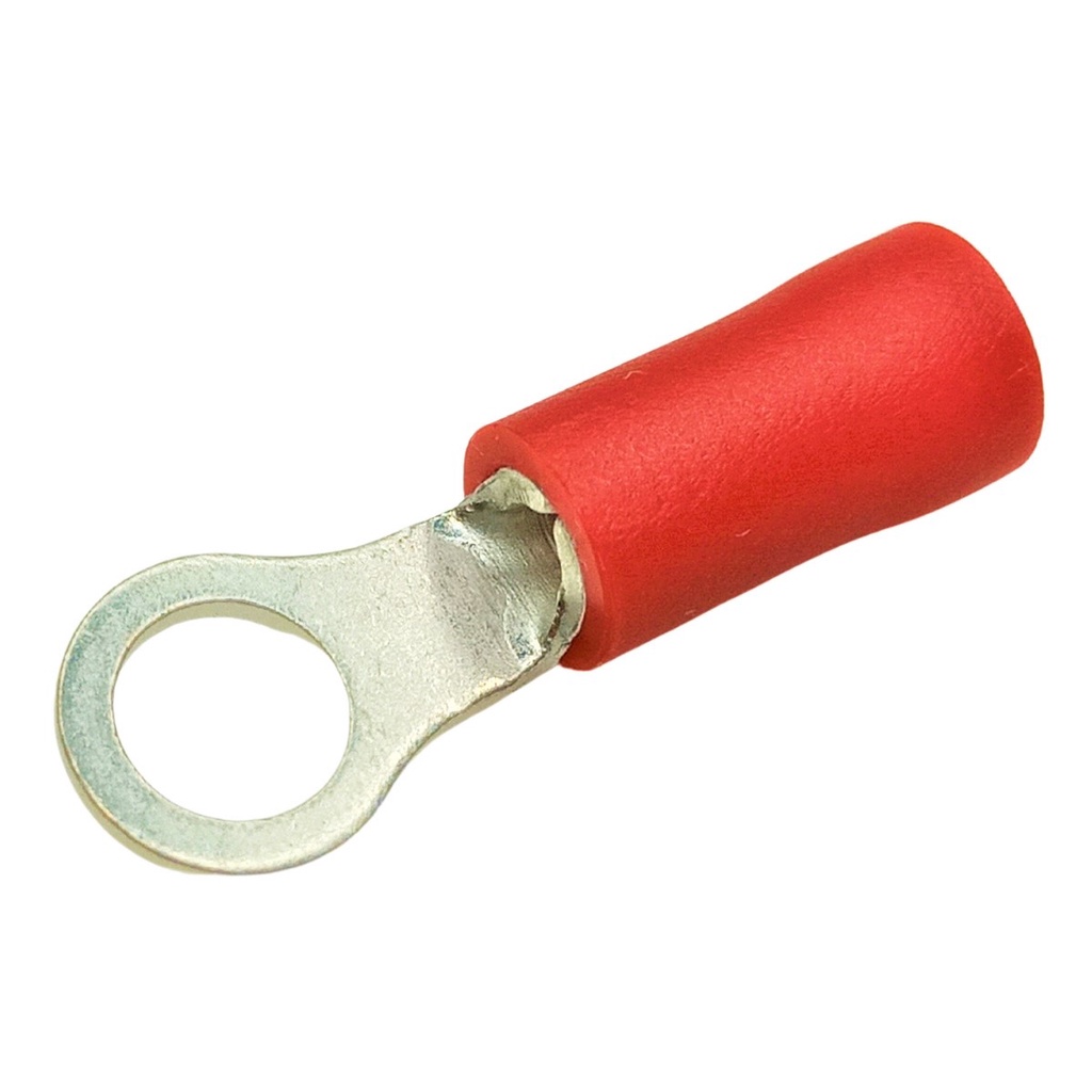 TERMINAL OLHAL ANEL ISOLADO 0,5 A 1,5MM² M4 VERMELHO 10 UNID