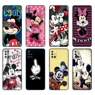 Caso Para Samsung Galaxy A31 A51 A71 Tampa Traseira A315 515 715 Saco De Telefone Silicone Macio tpu Preto Mickey Mouse E Minnie