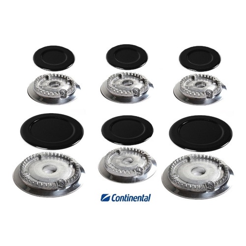 Kit 6 Bocas Peças Fogão Continental Caprice 3pq + 1md + 2gd