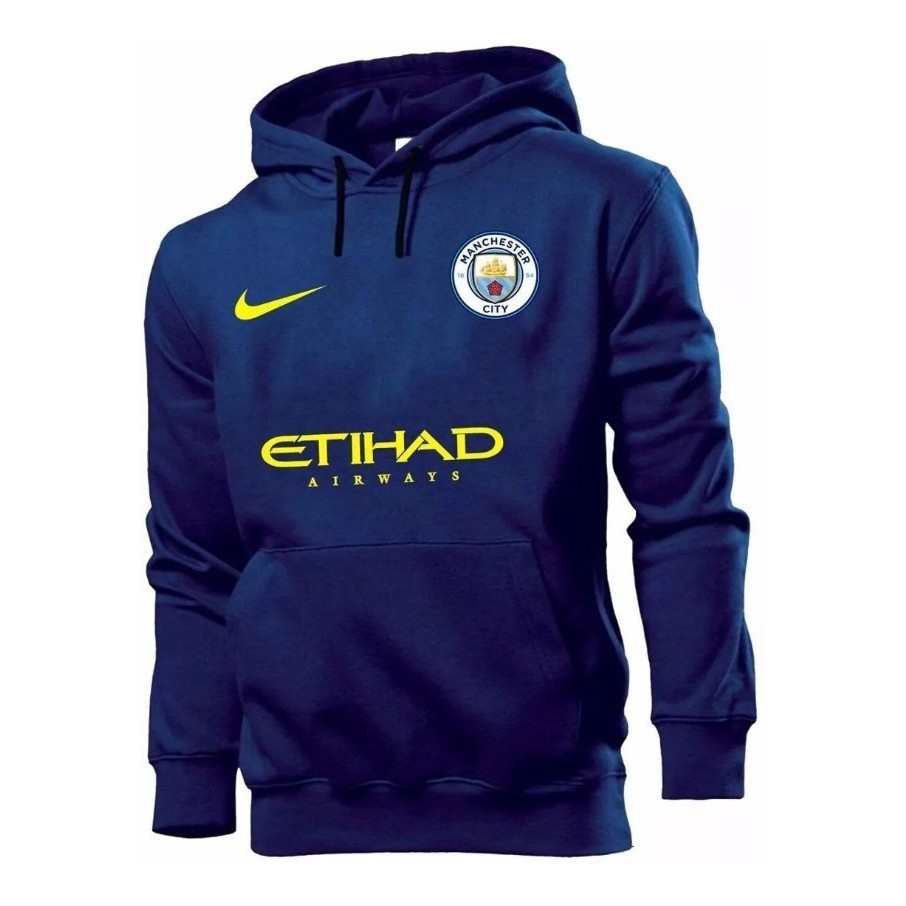 Blusa Moletom De Frio Manchester City Time Agasalho Canguru Bolso & Capuz