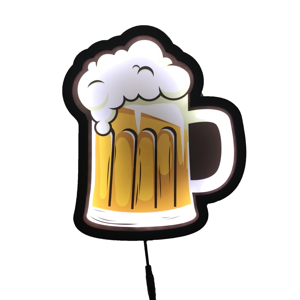 Placa Painel Luminoso Led Caneca Chopp Cerveja Beer Bivolt
