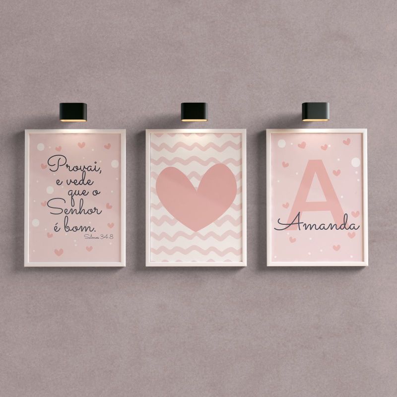 KIT QUADROS DECORATIVOS INFANTIL NOME PERSONALIZADO