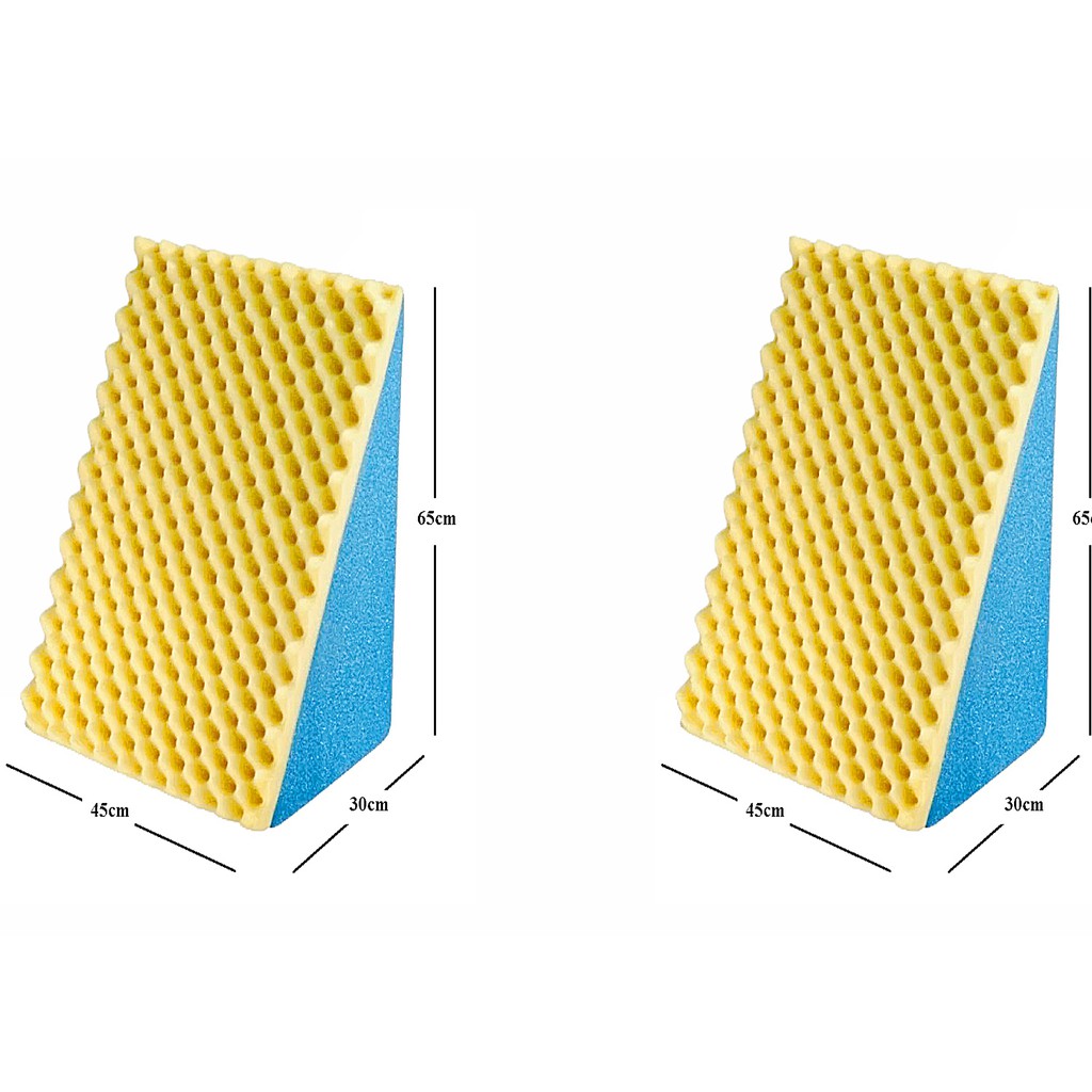 2X Travesseiro Triângulo  Anti Refluxo Anti Varizes Rampa Capa Lavável