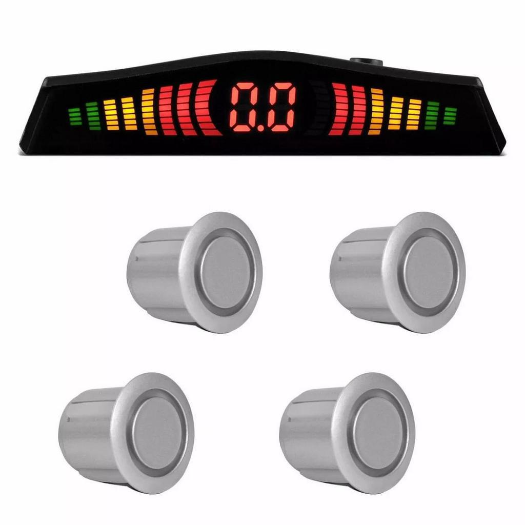 Sensor Estacionamento 4 Pontos Prata Display Led Colorido em Oferta na Shopee