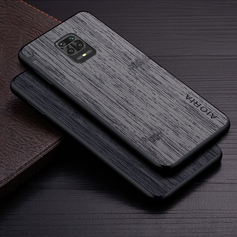 Capa De Celular De Couro Com Estampa De Madeira De Bambu Para Xiaomi Redmi Note 9 Pro 9S 9T