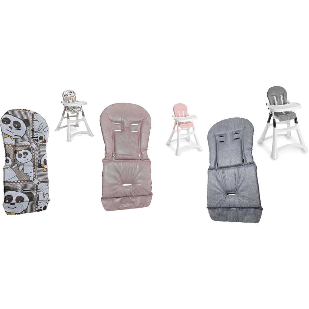 Estofado Cadeira Alta Premium Galzerano Cor Panda e rosa