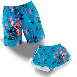 Kit Short Praia Casal Lilo Stitch Tac Tel Verão Envio Imediato