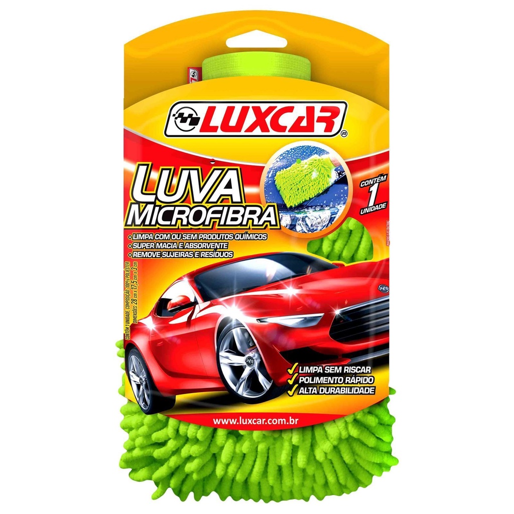 Luva microfibra luxcar para limpeza automotiva anti risco em Oferta na Shopee