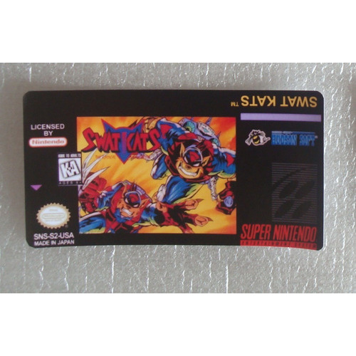 Label Frontal Do Jogo Swat Cats Super Nintendo Snes