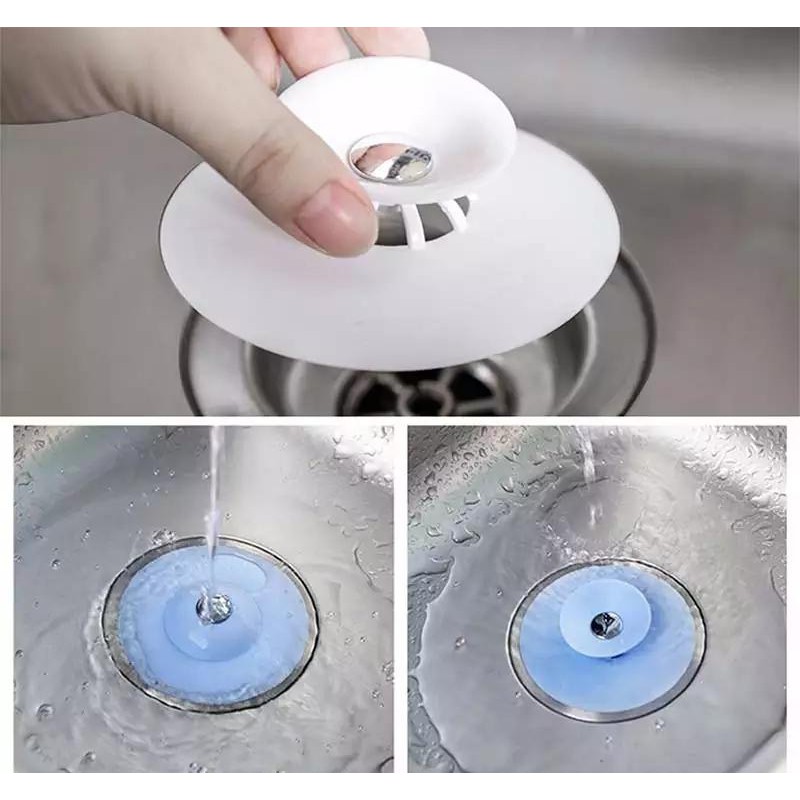 1/2/3 Tampa De Ralo Redondo Pia Universal De Silicone Filtro Anti Cabelos