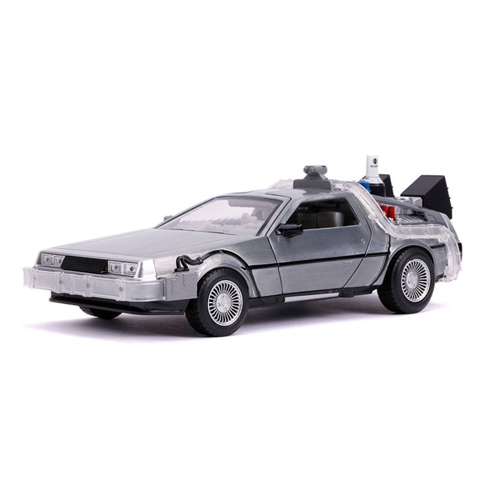 Miniatura DeLorean Fly Mode com Luzes De Volta para o Futuro 2 — 1:24 Jada Toys