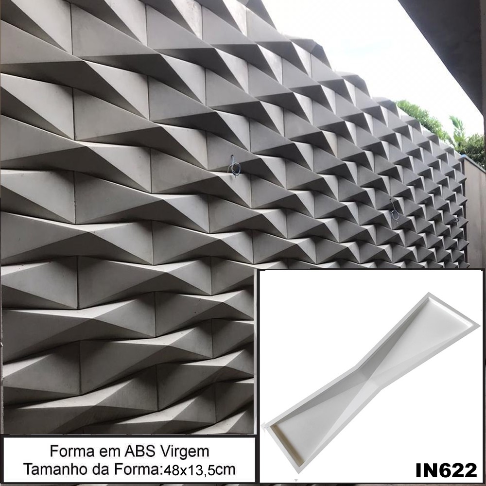 Forma 3d Gesso Mini Origami 48x13,5cm Abs 2mm Molde Para Gesso/cimenticio 3d